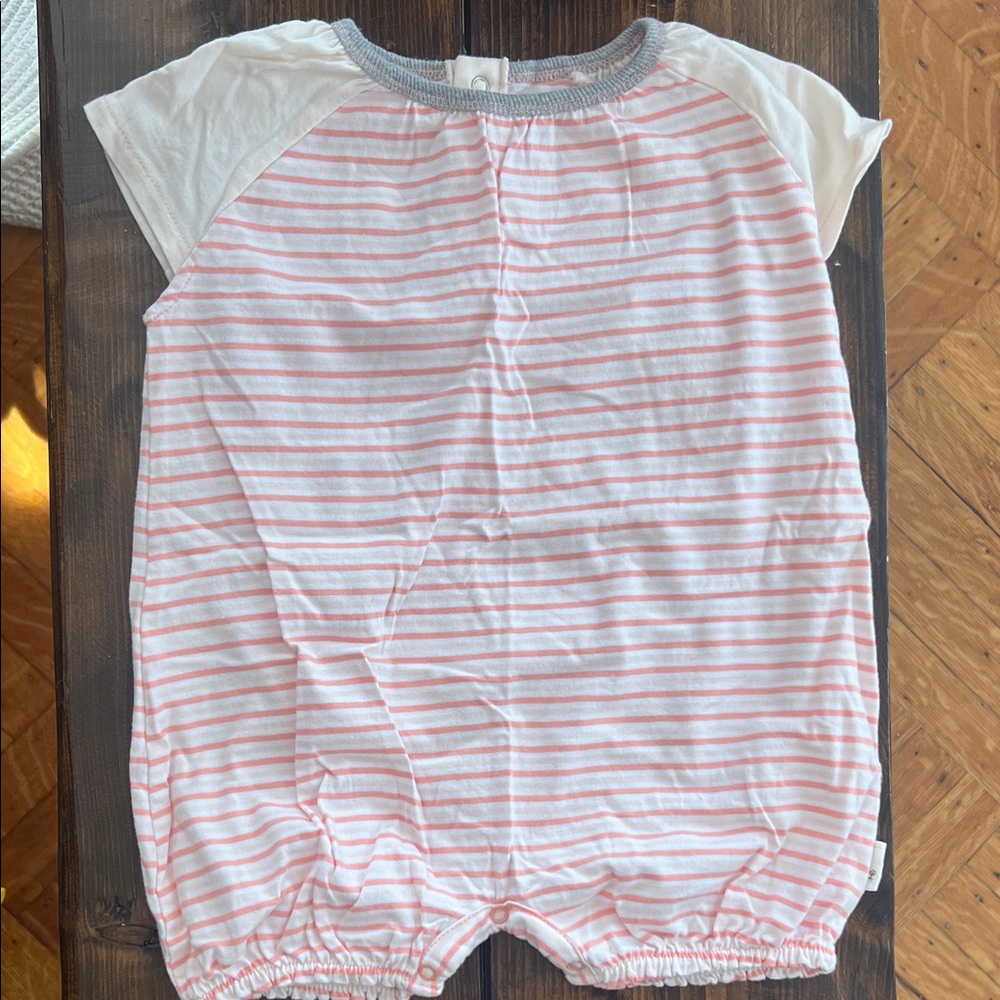 Striped Pink and White Kids Bodysuit